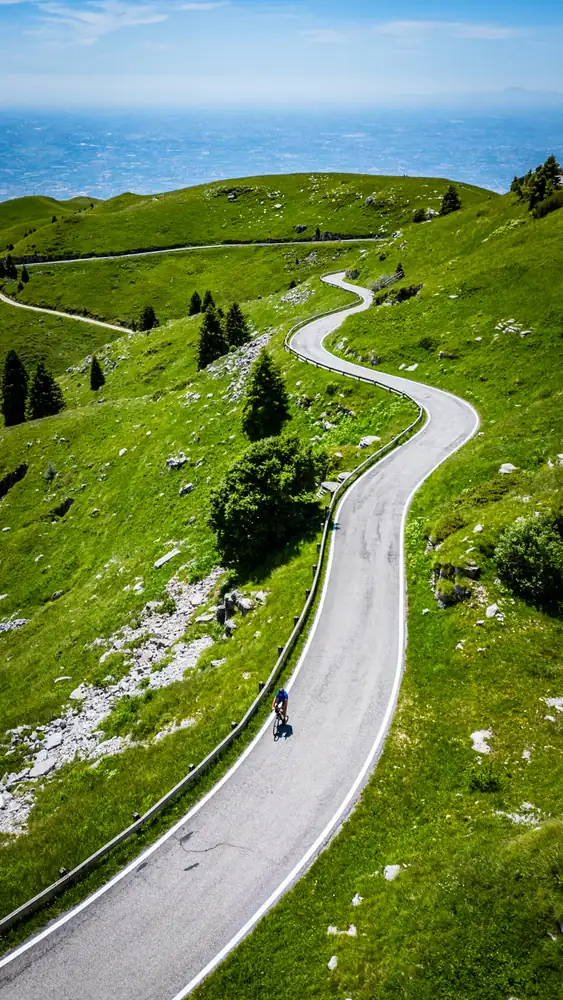 Monte Grappa cycling routes from above - road cycling up Monte Grappa