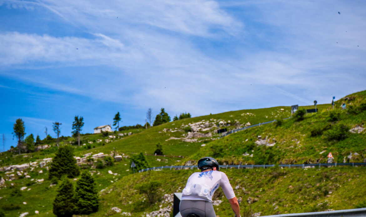 A First World War military road on Monte Grappa, now used by cyclists