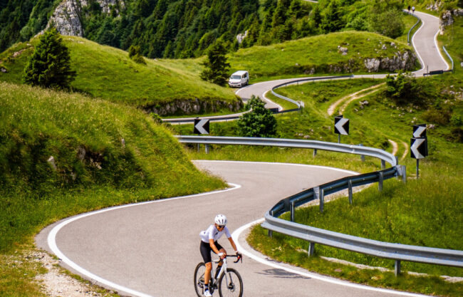 How many roads go up Monte Grappa?