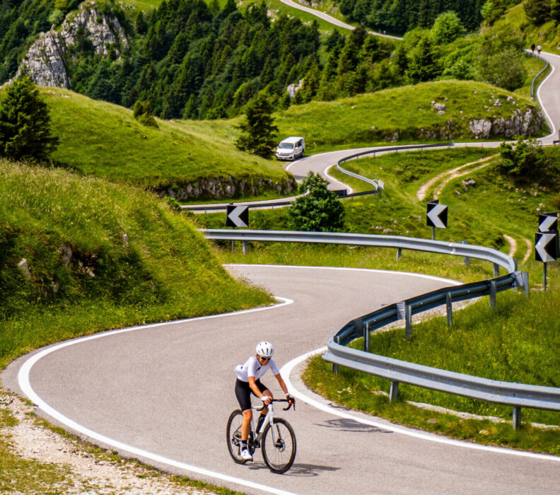 How many roads go up Monte Grappa?